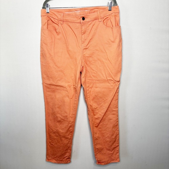 Chico's Cantaloupe 2 Piece Denim Set Size 2/L Jean Jacket Ankle Pants Stretch - Picture 10 of 14